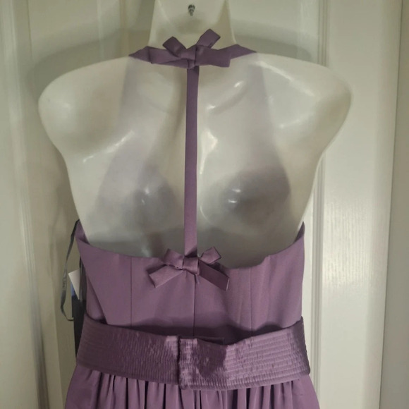 White by  Vera Wang VW360214 -Neck Halter Gown with Slit SZ 2 NWT - Picture 13 of 16